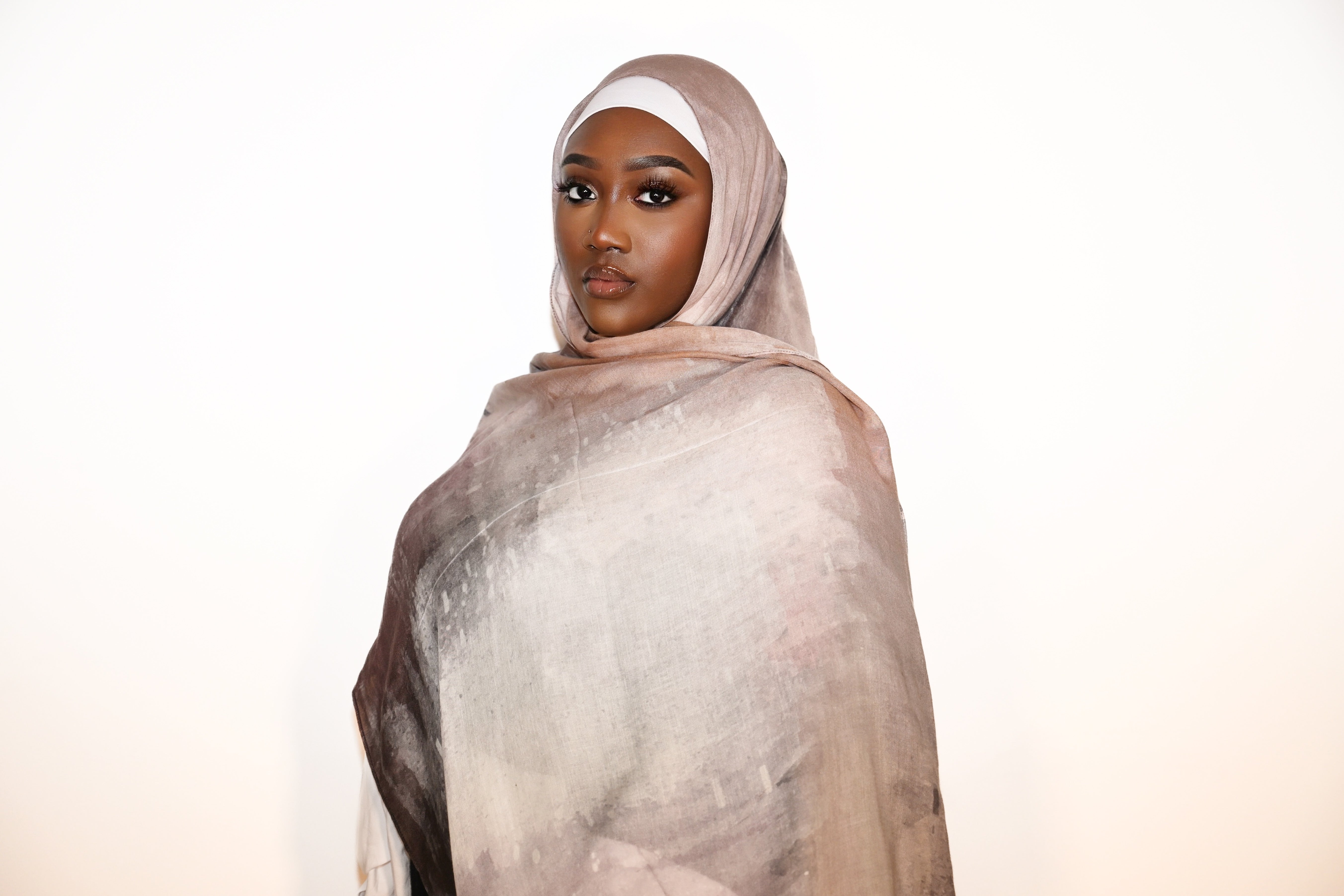 Printed Modal Hijab - Mocha