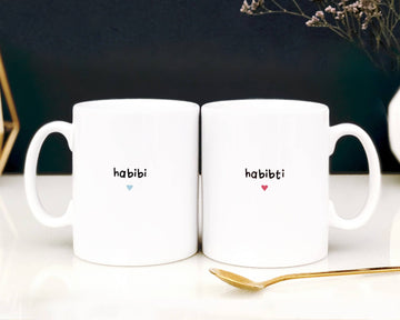 Minimalist Habibi & Habibiti Mug Gift Set