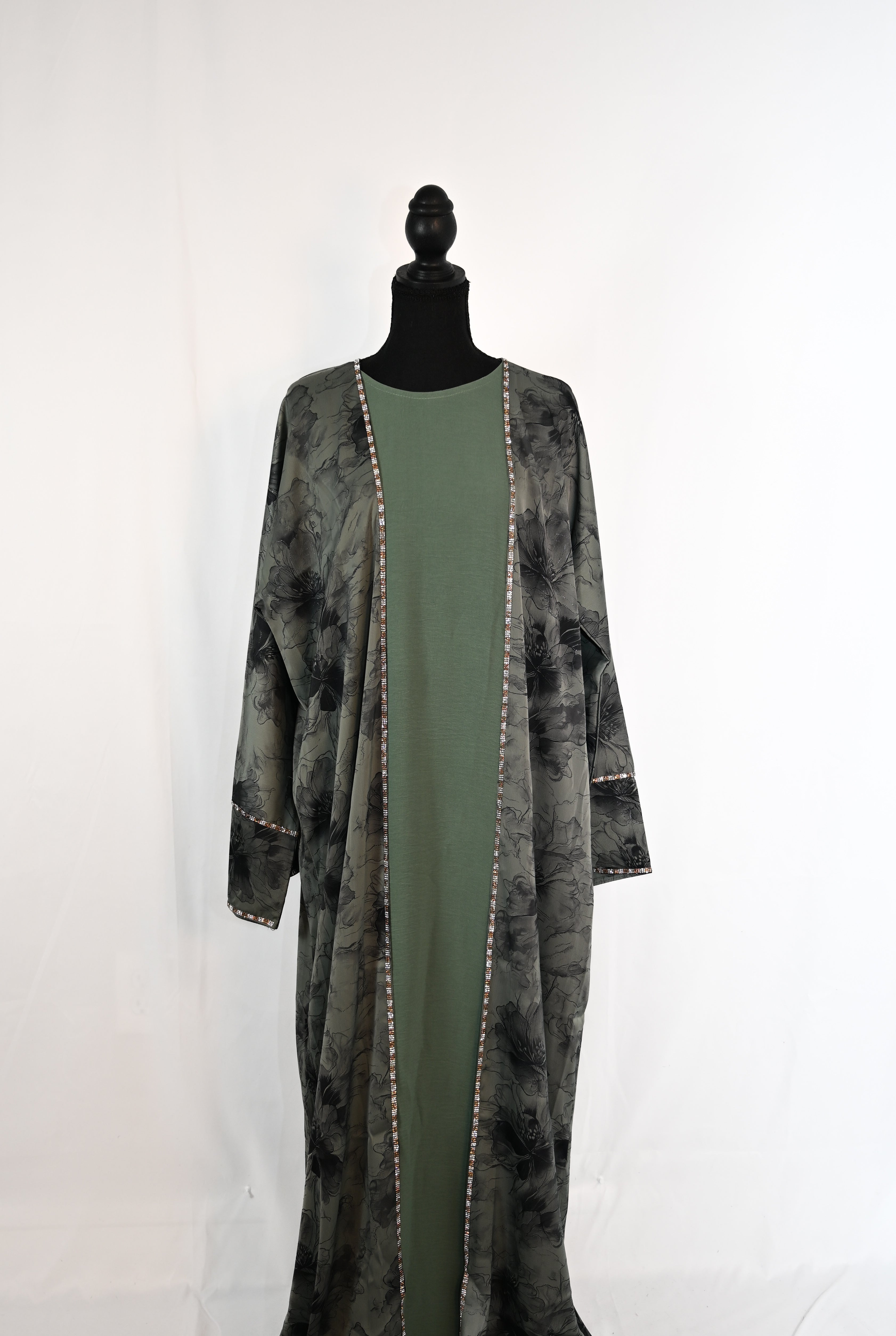 Abaya Set - Floral Green
