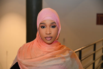 Printed Modal Hijab - Peach Sorbet