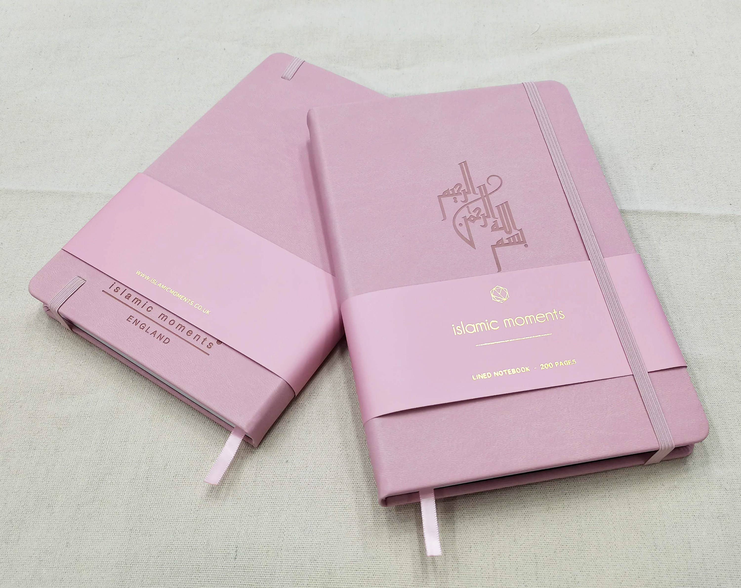 Hardback Luxury 'Bismillah' Journal in Vegan Leather-Pink